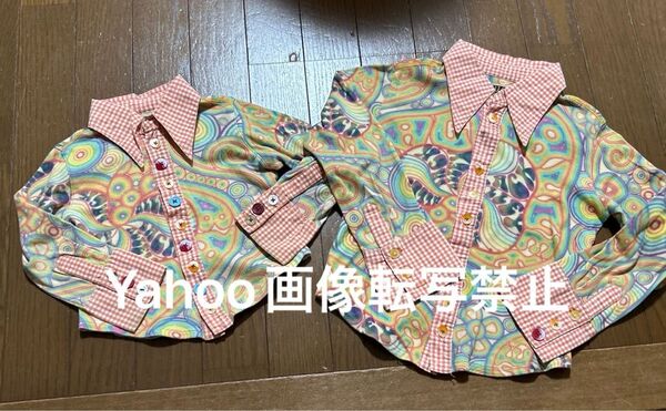 バックアレイ 兄弟お揃い ハイカラシャツ 120 90 2枚セット