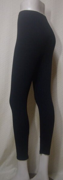【春夏 再入荷!】【綿80%素材使用!】レディス 綿混10分丈レギンス<黒:LLサイズ>【30338】 綿混ストレッチ無地10分丈スパッツ