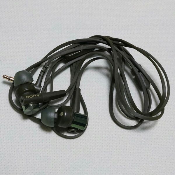 SONY 重低音 マイク付き 有線イヤホン MDR-XB55AP(G) グリーン ※美品 (#3)