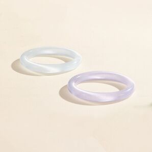 【予約販売】高級感溢れる氷透き通る白月光バングル パープル