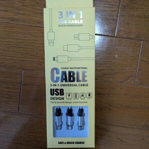 3in1 USB ケーブル 高速充電、データ転送