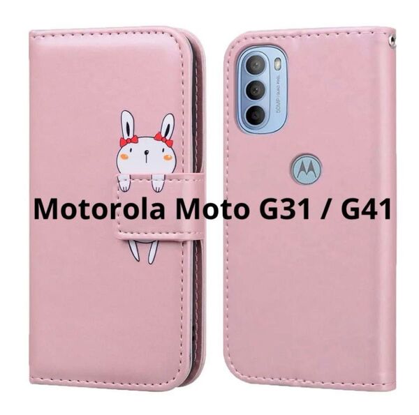 Motorola Moto G31 / G41 ケース うさぎ ピンク 手帳型