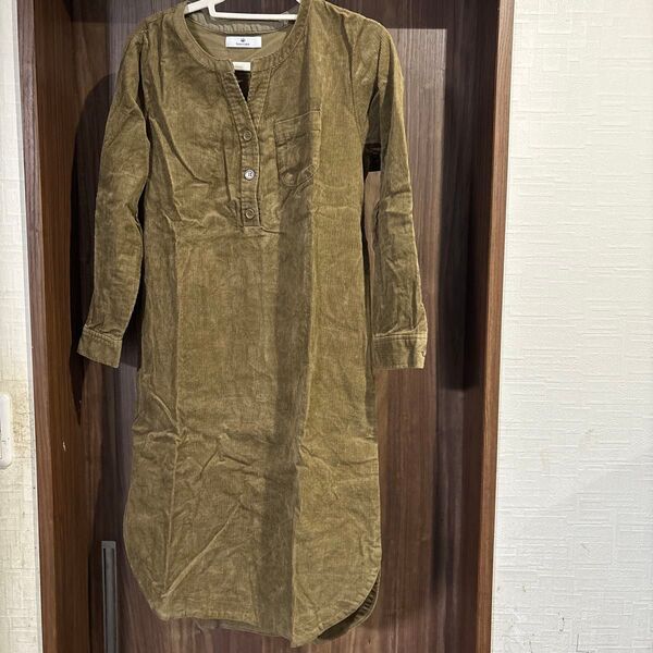 【URBAN RESEARCH Sonny Label】 コーデュロイシャツワンピース M/L カーキ