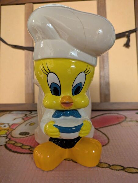 トゥイーティー 正規品 ヴィンテージ 陶器 カトラリー ケース Tweety ルーニートゥーンズ ワーナーブラザース LOUNIE