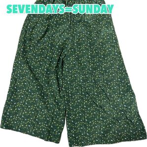 SEVENDAYS=SUNDAY ガウチョパンツ 花柄 グリーン
