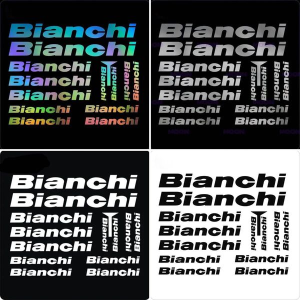 Bianchi ステッカー 白色&銀&虹色&黒色