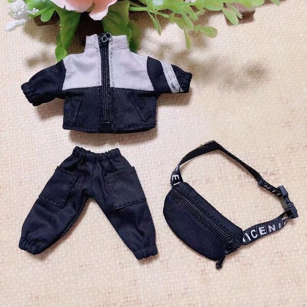 服 体操着 ジャージ オビツ11 ねんどろいどどーる ドール 人形 黒 グレー 着せ替え 粘土人形