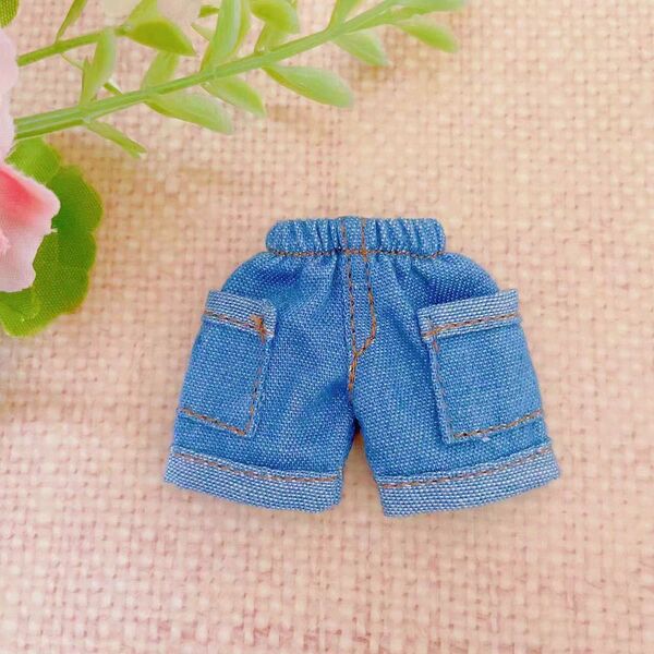 パンツ 服 デニム風 オビツ11 ねんどろいどどーる ミディ ピコニーモP ピコドー9 ふく ミディアイシードール 粘土人形