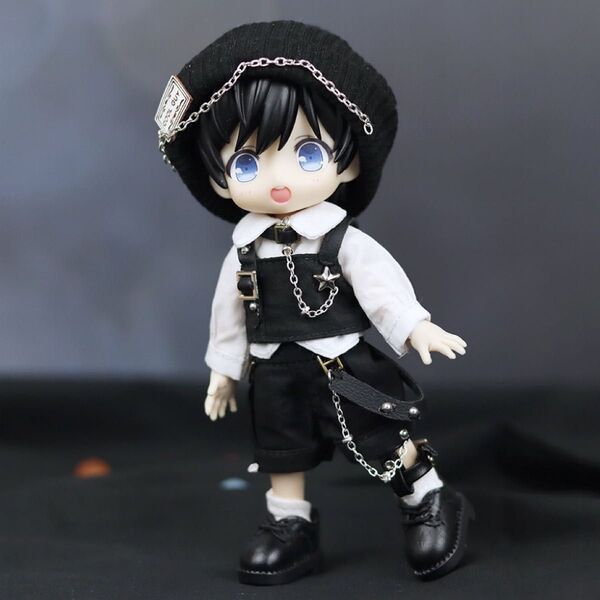 服 パンツ 帽子 オビツ11 ねんどろいどどーる ピコドー9 ピコドー10 ピコニーモP ドール 人形 着せ替え 黒