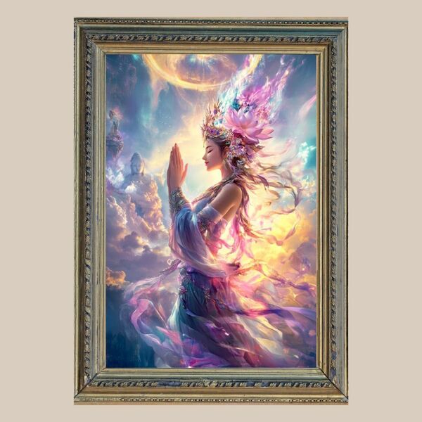 無限の慈悲☆ 菩薩様 ☆ No.43【 開運風水絵画風ヒーリングアート】