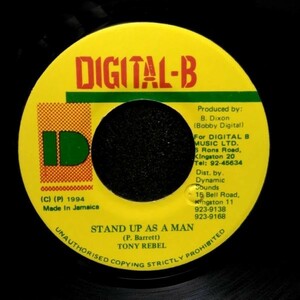 EPレコード　TONY REBEL / STAND UP AS A MAN (RAGGA RAGGA)