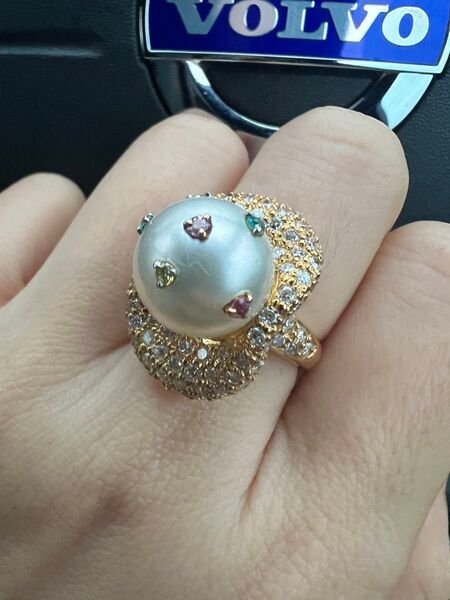 高級 希少 K18 ダイヤモンドリング 1.93ct 弱2.00ct 2.0ct 2ct 指輪 パールリング