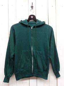 VINTAGE　US古着 ＊スウエット フルジップパーカー ＊お色　グリーン系 ＊裏起毛 ＊BEST ZIPPER ＊バックプリント 