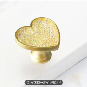 【新品未使用】エンジンスタートボタン●プッシュスタートボタン●ハート●イエロー●車 内装 カスタム おしゃれ