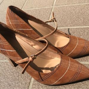 AEROSOLES エアロソールズ レディース 太ヒールパンプス 24cm US7 チェック柄