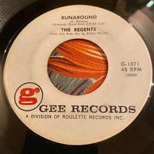 The Regents US Original 7inch Runaround Doo Wop ロカビリー