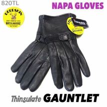 送料無料★NAPA GLOVES ナパ 鹿革 防寒 冬用 ガントレット シンサレート グローブ 820TL-XL ブラック 裏地付 USA バイクグローブ 柔らかい_画像1