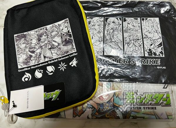 新品タグ付き未開封 3点 モンスターストライク マルチポーチ フラットポーチ レジャーシート まとめて モンスト しまむら