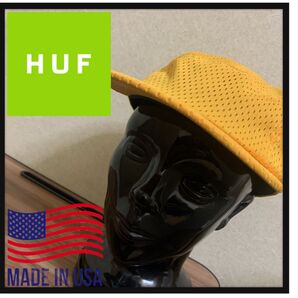 【USA製】希少★HUF★ハフ★メッシュ★ジャケットキャップ★黄色★イエロー★skate★スケート★supreme★stussy