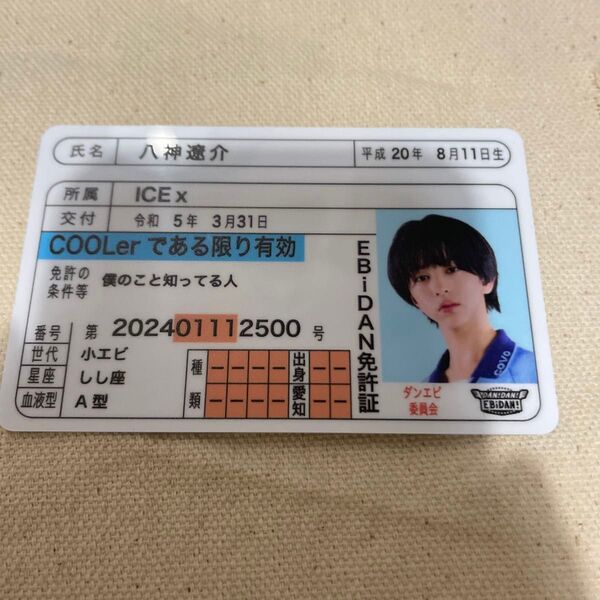 EBiDAN EBiDAN免許証 Lienel 八神遼介