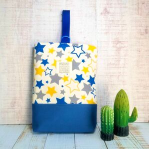 星柄☆シューズバッグ /上履き入れ シューズケース ハンドメイド 男の子