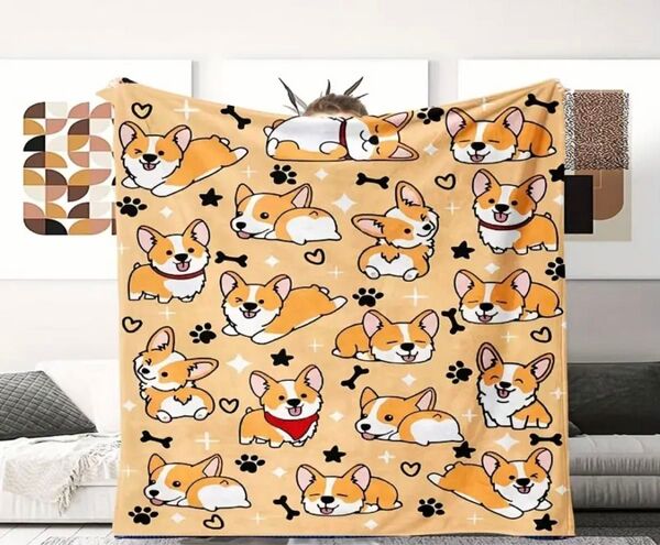 再入荷 新品 コーギー柄ブランケット