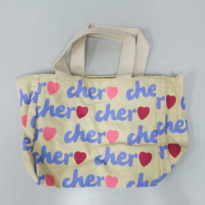 Cher shell tote bag ivory | light purple S size 