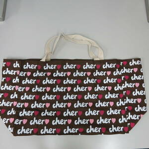 Cher shell tote bag Brown | pink L size 