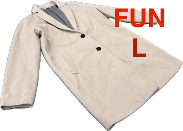 Fun Fashion Future ファン チェスター コート サイズLピンクベージュ