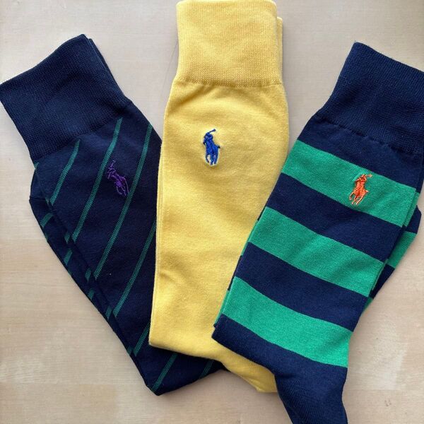 新品 ポロ・ラルフローレン メンズソックス 26〜29cm靴下POLO 3足セットRALPH LAUREN