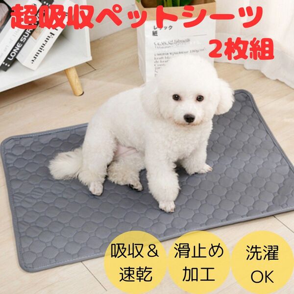 ペットシーツ ペットシート 2枚組 トイレマット おしっこシート 洗える 丈夫 トイレシート 防水 ペット 吸水 速乾 犬