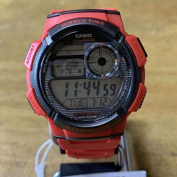 カシオ CASIO 腕時計 メンズ レディース AE-1000W-4A クォーツ 液晶 レッド