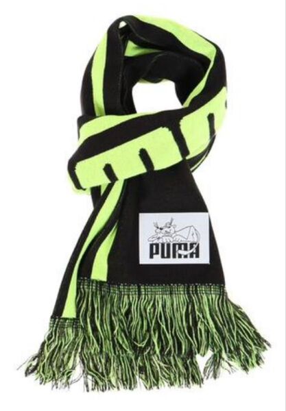 ★送料無料★新品★未使用★プーマ★PUMA★スーパープーマ★ロングスカーフ★054323★マフラー★防寒★サッカー★黒★黄緑★福袋