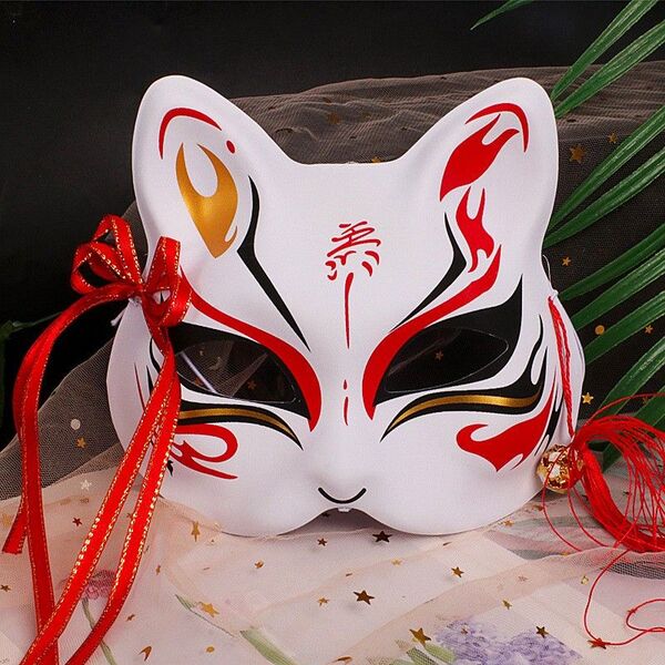 猫 お面 ネコ 狐 キツネ お祭り 花火大会 卒業式 コスプレ パーティー 仮面 和装