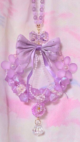 パープルリース 紫 アクリルビーズ