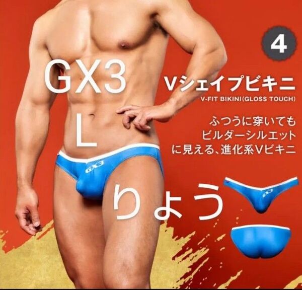 GX3 グロスタッチ Vフィット Vシェイプ ビキニ ブルー系 L 新品未使用/ EGDE TOOT GMW C-IN2 PPGメ