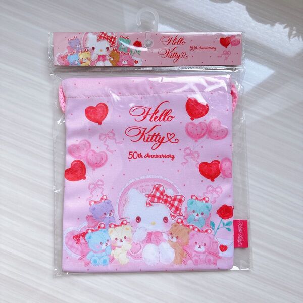 ハローキティ50周年デザイン キティちゃん タイニーチャム 巾着袋 小物入れ 収納 Hello Kitty