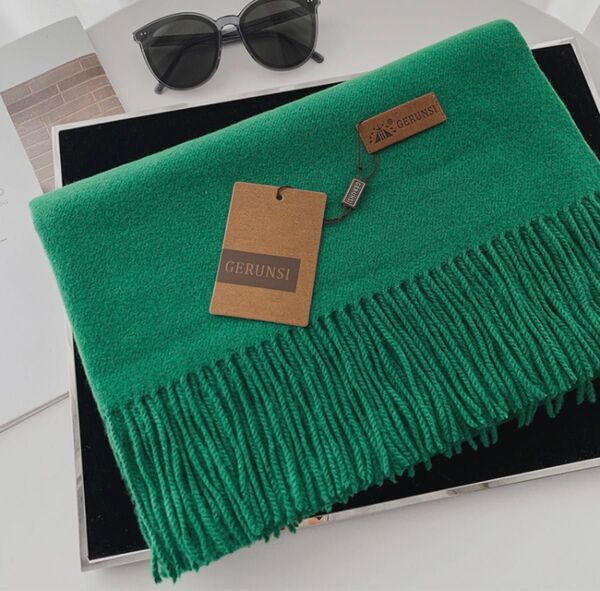 新品未使用 カシミヤ ストール マフラー 緑 グリーン