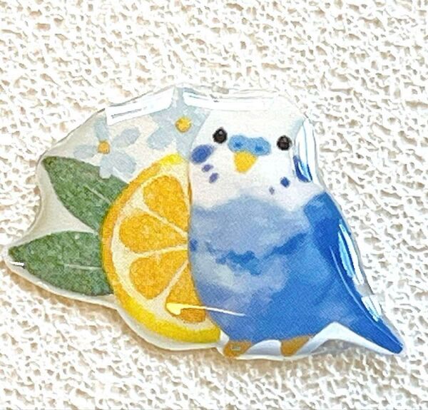 セキセイインコ インコ ブローチ チャーム キーホルダー ピンバッジ アンブレラマーカー