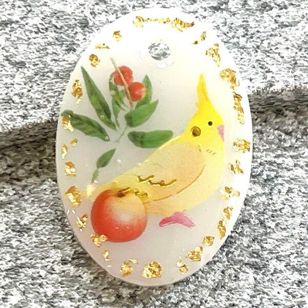 オカメインコ インコ チャーム ストラップ キーホルダー レジン 目印に