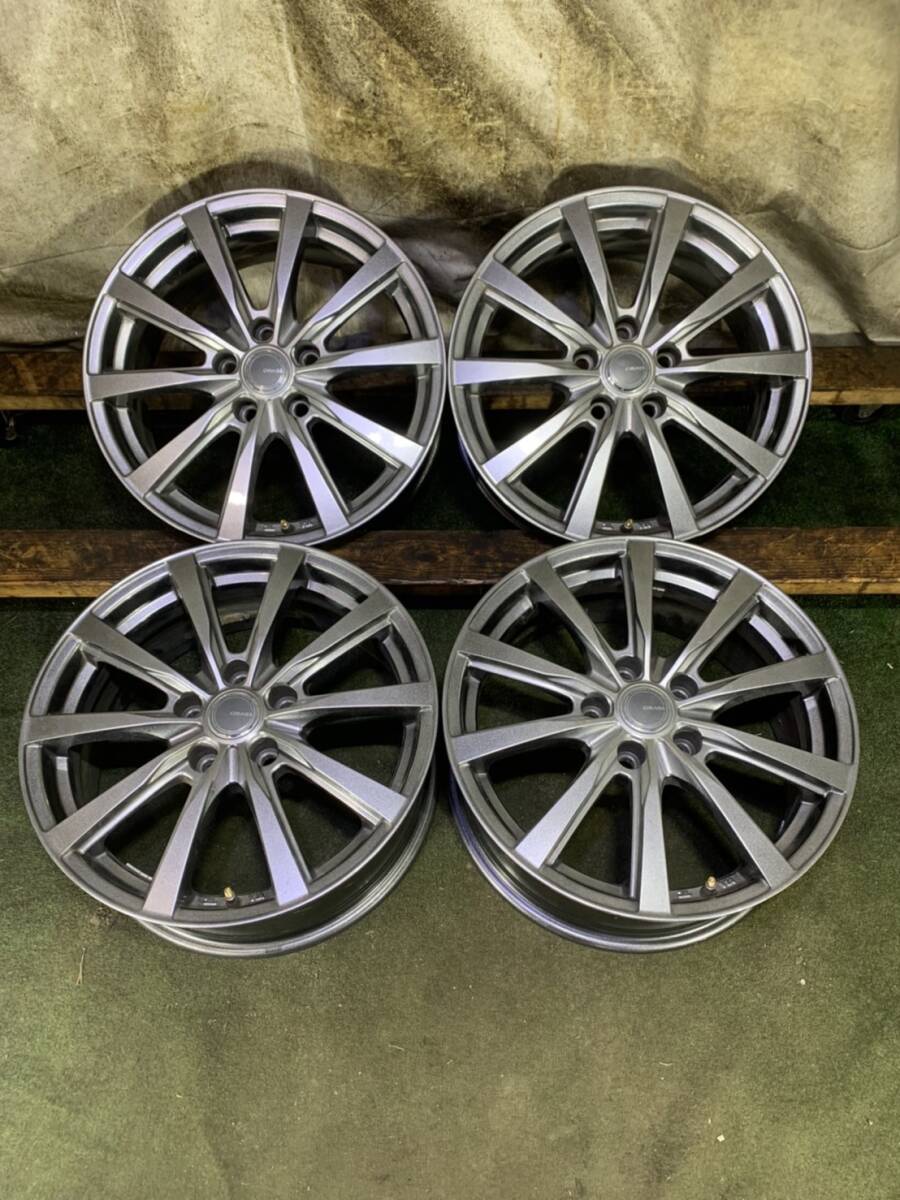 GRASS ZX 中古ホイール 4本 6.5J 16インチ PCD100 5穴 +48 ハブ