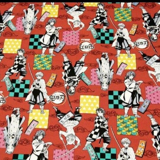 鬼滅の刃/オックス生地/ハギレ/入園/入学/準備/ハンドメイド
