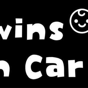 Twins In Car. ★ ツインズインカー かわいい 文字ステッカー