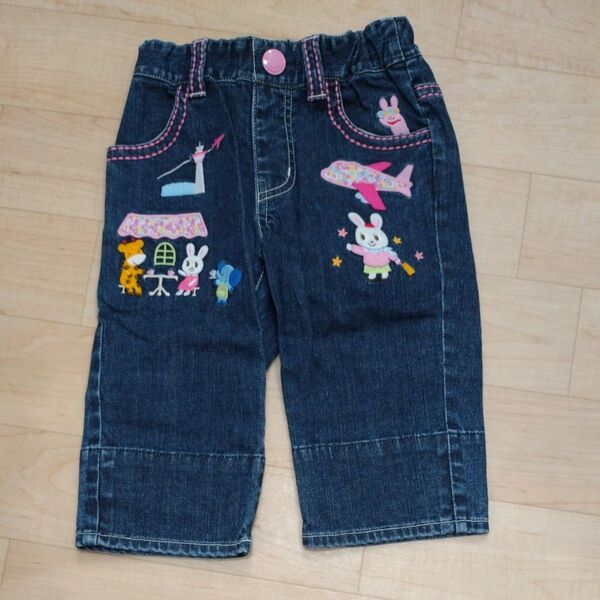 ミキハウス うさこちゃん豪華デニムハーフパンツ110cm