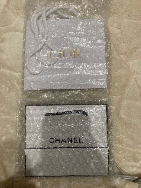 【新品未使用】 CHANEL シャネル DIOR ディオール ショッパー ショップ袋 紙袋 コスメ 2点セット