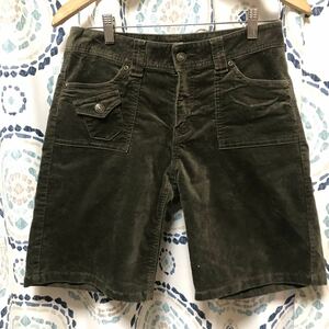 新品　ベロアハーフパンツ ショートパンツ カーキ　W64