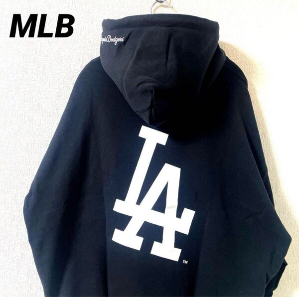 新品 MLB ドジャース パーカー バックロゴ スウェット 刺繍 裏起毛