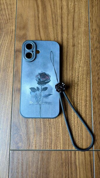 iPhone16 ケース ソフトケース ストラップ付