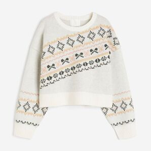 H&M ジャガードニットセーター クルーネック ソフト セーター