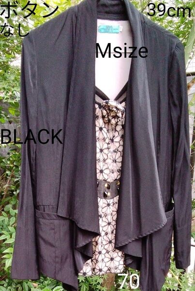 ジャケットボタンなし黒 Msize シースルートップス M セット割 他 インナーノースリーブ 例